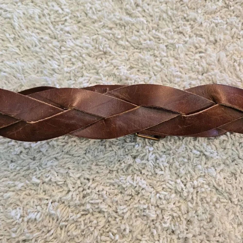 Banana Republic Dark Brown Braided Leather Belt Small - Picture 8 of 8